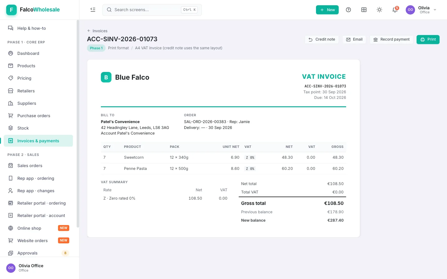 The VAT invoice