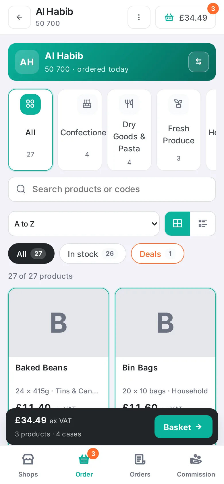 Products as cards