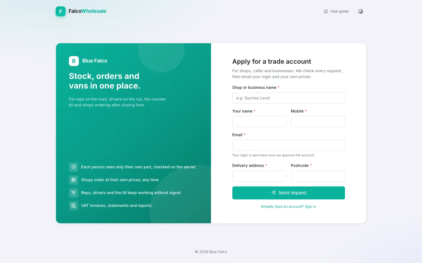 Apply for a trade account